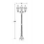 Светильник столб уличный 3 фонаря Oasis Light 79908MBlgY Bl