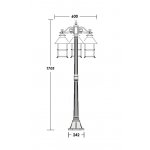 Светильник столб уличный 3 фонаря Oasis Light 81408B Gb