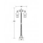 Светильник столб уличный 2 фонаря Oasis Light 81508A Gb