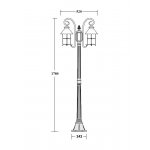 Светильник столб уличный 2 фонаря Oasis Light 81508A/18 Gb