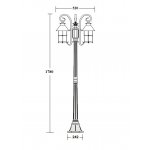 Светильник столб уличный 3 фонаря Oasis Light 81508B/18 Gb