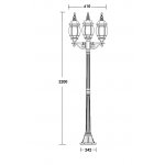 Светильник столб уличный 3 фонаря Oasis Light 83408LB Gb 