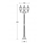 Светильник столб уличный 3 фонаря Oasis Light 83408SB Bl
