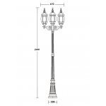 Светильник столб уличный 3 фонаря Oasis Light 83409LB W