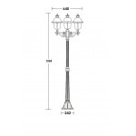 Светильник столб уличный 3 фонаря Oasis Light 84308cB Bl