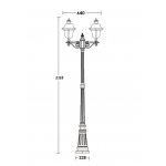 Светильник столб уличный 2 фонаря Oasis Light 84309cA Bl