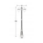 Светильник столб уличный 2 фонаря Oasis Light 87209LA/18 Gb