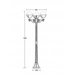 Светильник столб уличный 3 фонаря Oasis Light 88108B Bl