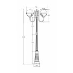 Светильник столб уличный 2 фонаря Oasis Light 88109A/10A Bl