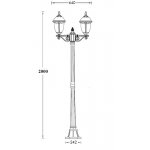 Светильник столб уличный 2 фонаря Oasis Light 89108LA Bl мат/тр