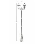 Светильник столб уличный 2 фонаря Oasis Light 89110LA 21 Bl мат/тр
