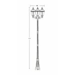 Светильник столб уличный 3 фонаря Oasis Light 89110LB 21 Bl мат/тр