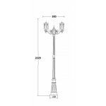 Светильник столб уличный 2 фонаря Oasis Light 89909SA Bl