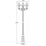 Светильник столб уличный 3 фонаря Oasis Light 91109B Bl
