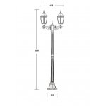 Светильник столб уличный 2 фонаря Oasis Light 91208LA Gb