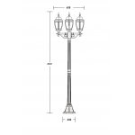 Светильник столб уличный 3 фонаря Oasis Light 91208LB Bl