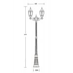 Светильник столб уличный 2 фонаря Oasis Light 91209LA Bl