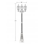 Светильник столб уличный 3 фонаря Oasis Light 91209LB Bl