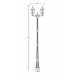 Светильник столб уличный 2 фонаря Oasis Light 91210LA 21 Bl 