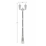 Светильник столб уличный 2 фонаря Oasis Light 91410MA 21 Bl ромб