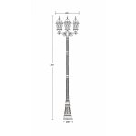 Светильник столб уличный 3 фонаря Oasis Light 91410MB 18 Bl ромб