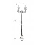 Светильник столб уличный 2 фонаря Oasis Light 91508A Gb