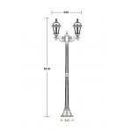 Светильник столб уличный 2 фонаря Oasis Light 95208SA Gb