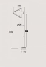 Светильник столб уличный на солнечной батарее с 1 поворотным модулем, датчиком движения и поворотной солнечной панелью Oasis Light P9011-1030