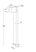 Светильник столб уличный Oasis Light W1938-1-750