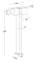 Светильник столб уличный Oasis Light W1938-2-750