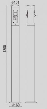 Светильник столб уличный 1 поворотный модуль Oasis Light W6142-1-1300