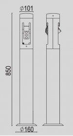 Светильник столб уличный 1 поворотный модуль Oasis Light W6142-1-850