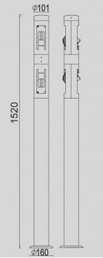 Светильник столб уличный 2 поворотных модуля Oasis Light W6142-2-1520