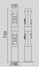 Светильник столб уличный 2 поворотных модуля Oasis Light W6142-2-730
