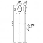 Светильник столб уличный 1 поворотный модуль Oasis Light W6161-1180