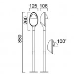 Светильник столб уличный 1 поворотный модуль Oasis Light W6161-880