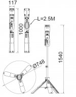 Прожектор на штативе с 2 поворотными модулями Oasis Light W6290