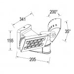 Прожектор настенный-потолочный с 2 поворотными модулями, датчиком движения/освещенности Oasis Light W6294