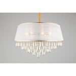 Люстра подвесная хрустальная с абажуром Omnilux OML-71803-08 Pineto