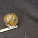 Плафон шарик прозрачный с золотой пружинкой внутри G4 70мм (11мм посадка)