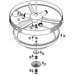 Плафон центральный стекло матовое шампань 600*90мм под стержень Somon 1004-60