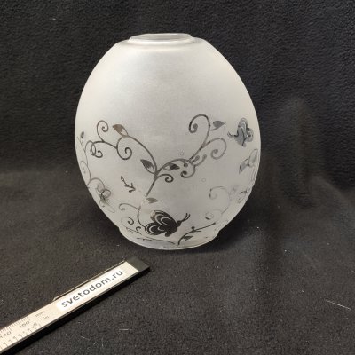 Плафон стекло с матовым узором 130*140мм E14 (32мм посадка) 267 Фиеста