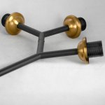 Плафон стекло янтарный 150мм с ямками резьба 39мм LSP-8309 ASTORIA