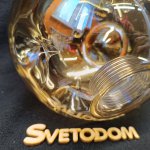 Плафон стекло янтарный 150мм с ямками резьба 39мм LSP-8309 ASTORIA