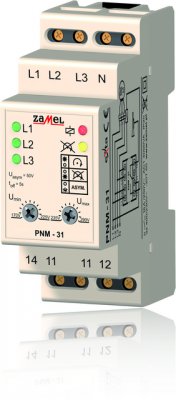 Zamel Реле напряжения 3Ф 16А рег. 170/290VAC (Umin/Umax) IP20 на DIN рейку (PNM-31) Zamel Реле напряжения 3Ф 16А рег. 170/290VAC (Umin/Umax) IP20 на DIN рейку (PNM-31)
