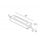 Блок питания LPV-150-24 24V 6.3A 150W, 191*63*37.5mm IP67