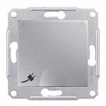 SE Sedna Алюминий Розетка 1-я с/з с защитными шторками с крышкой IP44 (SDN3100360)