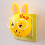 Ночник LED "Умный Зайчонок",12 см, 4W с фотоэлементом (V220) МИКС, пластик