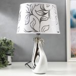 Светильник керамика "Лебедь" бело-серебряный, 14,5х19,5х31 см