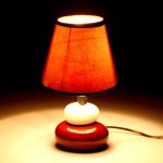 Светильник настольный "Сад камней" коричнево-белый 220V/E14 26х15х15 см